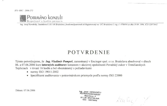 Kurz Internch audtorov poda normy ISO 19011